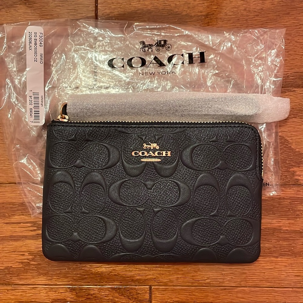 Coach corner zip wristlet